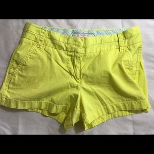 J. Crew Neon Yellow Broken In Chino Shorts EUC